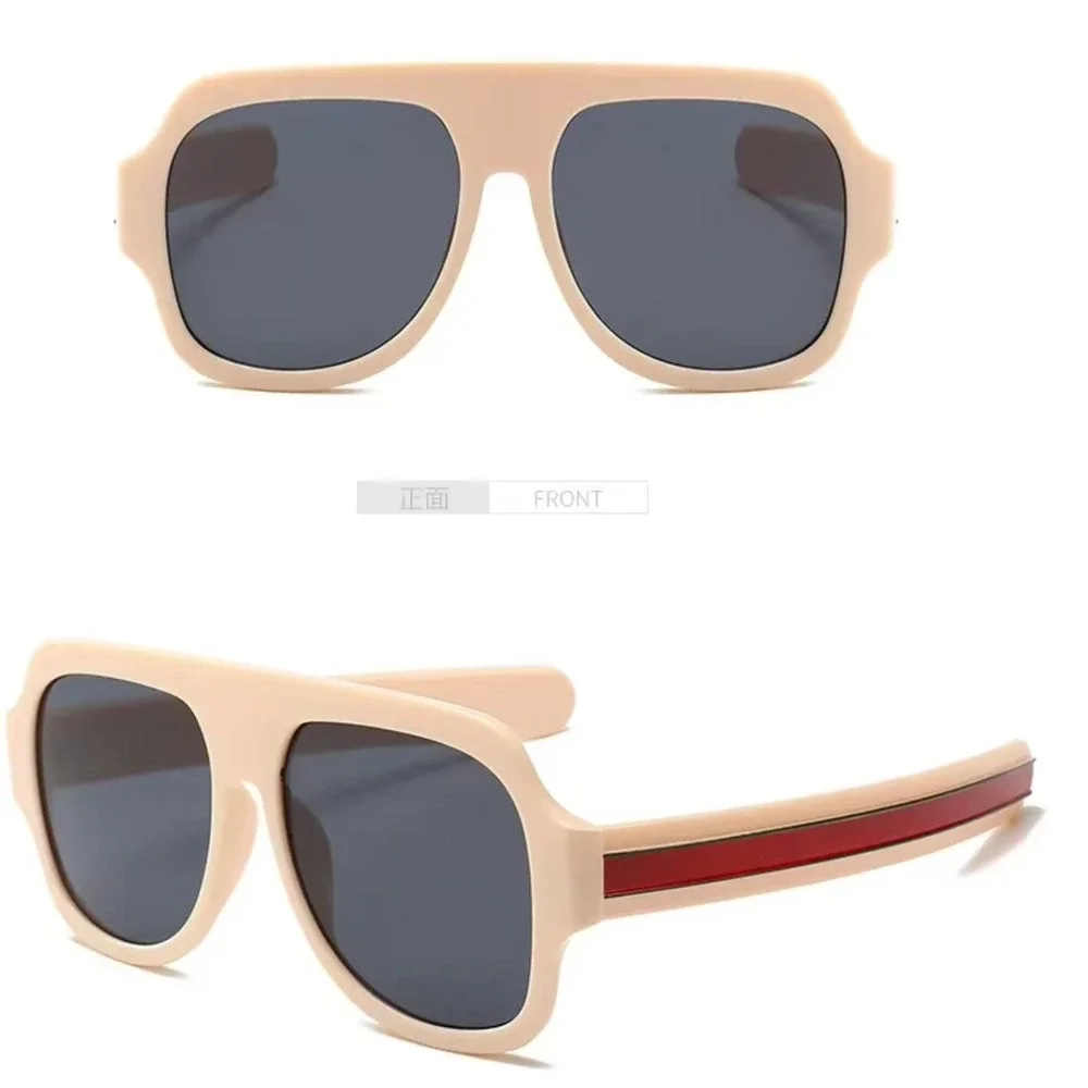 Sunglasses Retro Square‎ Frame Fashion Shades for Men Beach Style Elegant Model